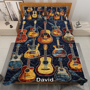 Personalized Gifts For Guitar Lovers Quilt Bedding Set Special Line Acoustic Vibes 10QNQN301224 - Blanket - GoDuckee
