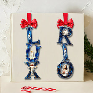 Jesus Alphabet Ornament - Personalized Gift For Christian Christmas Ornament 04HULU281025 - Ornament - GoDuckee