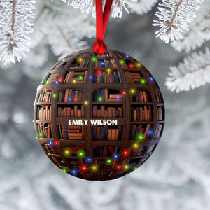 Gift For Book Lover, Personalized Acrylic Ornament, Bookshelf Ornament, Christmas Gift 06NAHN210923 - Ornament - GoDuckee