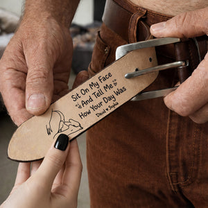 Naughty Couple Secret Message Men's Belt - Personalized Gifts For Him 02hulu120226 - Belts - GoDuckee