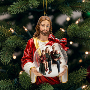 Custom Photo Jesus Ornament - Personalized Gifts For Christian Christmas Ornament 02PGLU031125 - Ornament - GoDuckee