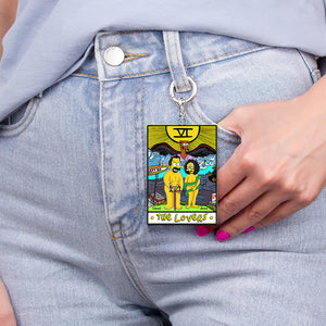 Personalized Gifts For Couple Keychain The Lovers 04NAQN060225HG - Keychains - GoDuckee