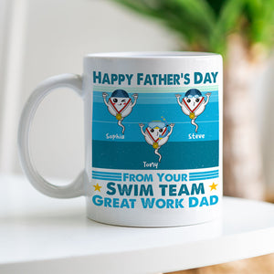 Funny Sperm Great Work Dad - From Your Swim Team - Personalized Coffee Mug - Father's Day Gift, Birthday Gift For Dad - Coffee Mug - GoDuckee