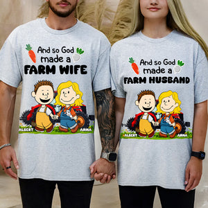 Personalized Gifts For Farmer Couples Shirt Couple With Tractor 05XQLU110125HG - Shirts - GoDuckee