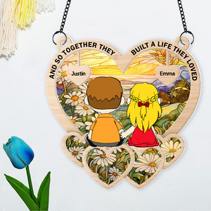 Personalized Gifts For Couple Suncatcher Ornament 03kapu301224hg - Ornament - GoDuckee