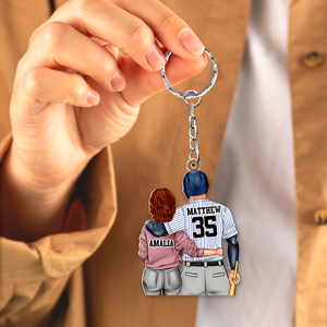 Personalized Gifts For Couple Keychain Baseball Couple 011QHHU200125TM - Keychains - GoDuckee
