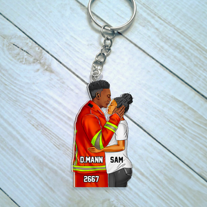 Personalized Gifts For Firefighter Couple Keychain 022QHHU110125TM - Keychains - GoDuckee