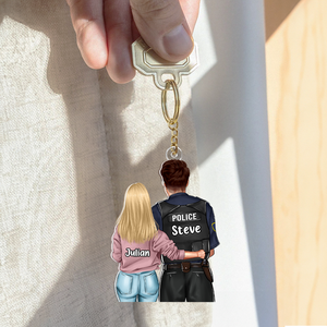 Personalized Gifts For Police Couple Keychain 03QHHU220125TM - Keychains - GoDuckee