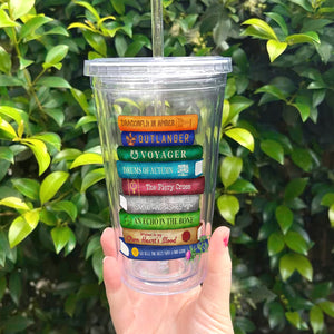 Gift For Book Lovers, Personalized Acrylic Tumbler, Girl Reading Books, Custom Book Title Tumbler 01HUHU090823HH - Tumbler Cup - GoDuckee