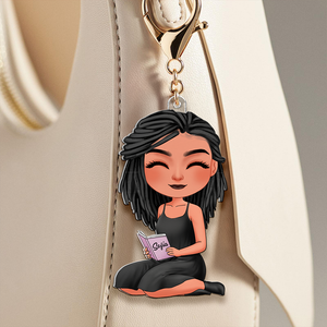 Personalized Gifts For Book Lover Keychain Reading Girl 02QHHU080425HH - Keychains - GoDuckee