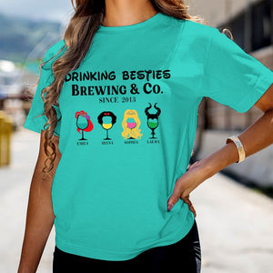 Drinking Besties-Personalized 3D AOP Shirt- Gift For Besties- Christmas Gift-3DAP-04qhqn021123dt - AOP Products - GoDuckee