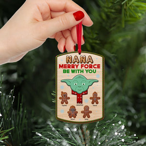 Nana Merry Force Be With You-Personalized Wood Ornament - PW17-ORNM-WOOD-04htqn070823 - Ornament - GoDuckee