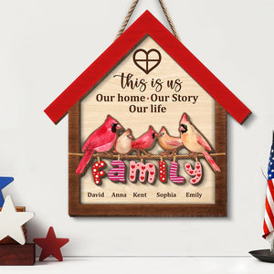 This Is Us Our Home Our Story Our Life- Personalized Wooden Art HAPYC - 2 Layers Wood Sign- Gift For Family- Bird Family Wood Sign - Wood Sign - GoDuckee