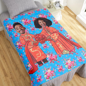 Funny Couple - Custom Photo Blanket For Couple- Best Valentine's Day Gifts - Blanket - GoDuckee