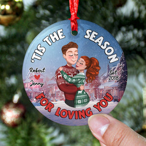 Couple, 'Tis The Season For Love, Personalized Ornament, Christmas Gifts For Couple - Ornament - GoDuckee
