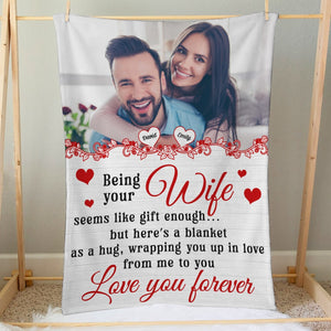 Love You Forever-Custom Photo Blanket-Gift For Wife/ Gift For Husband- Couple Blanket - Blanket - GoDuckee
