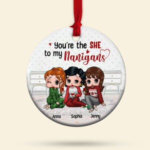 You Are The She To My Nanigans Personalized Christmas Ornament 03ACTN110823HH - Ornament - GoDuckee