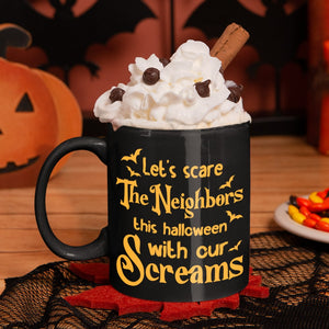 Naughty Couple, Let's Scare The Neighbors, Personalized Coffee Mug, Halloween Gifts For Couple - Coffee Mug - GoDuckee