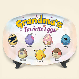 Personalized Gifts For Grandma Plate Grandma's Favorite Eggs 05ohqn190224 - Plates - GoDuckee