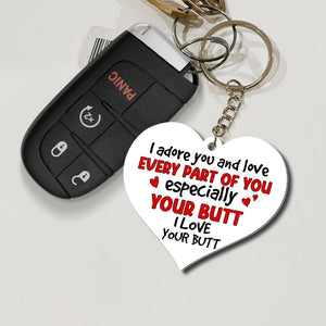I Love Your Butt- Gift For Couple-Personalized Keychain-Funny Couple Keychain - Keychains - GoDuckee