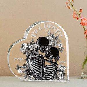 Till Death-Personalized Acrylic Plaque-Gift For Couple- Skull Couple Acrylic Plaque - Decorative Plaques - GoDuckee