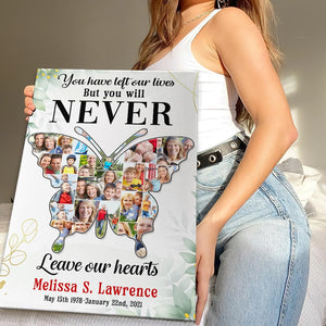 You Will Never Leave Our Hearts - Custom Photo Canvas Print- Memorial Gift - Poster & Canvas - GoDuckee