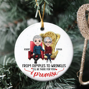 Couple, From Dimples To Wrinkles I'll Be There For You, Personalized Ornament, Christmas Gifts For Couple - Ornament - GoDuckee