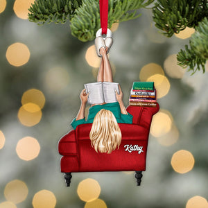 The Reader, Personalized Book Title Ornament, Christmas Gifts For Book Lovers - Ornament - GoDuckee