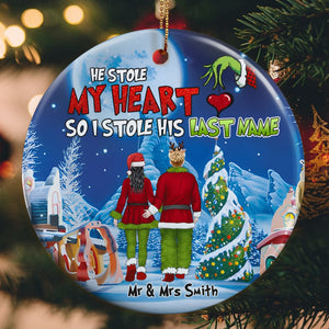Couple, He Stole My Heart, Personalized Ornament, Christmas Gifts For Couple, 05HTPO270923HH - Ornament - GoDuckee
