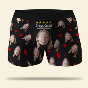 Funny Custom Couple Face Men & Women Boxer Briefs, Gift For Couple, Valentine's Gifts - Boxer Briefs - GoDuckee