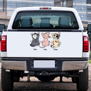 Personalized Gifts For Cat Lovers Car Decal, Funny Cat Hanging Climbing 03qhtn080724 - Decal Sticker - GoDuckee