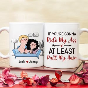 At Least Pull My Hair-Gift For Couple-Personalized Coffee Mug-Funny Couple Mug - Coffee Mug - GoDuckee
