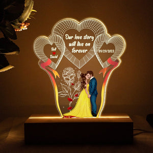 Couple, Our Love Story Will Live On Forever, Personalized 3D Led Light, Valentine Gift, Couple Gift, 04HTPO191223PA - Led Night Light - GoDuckee