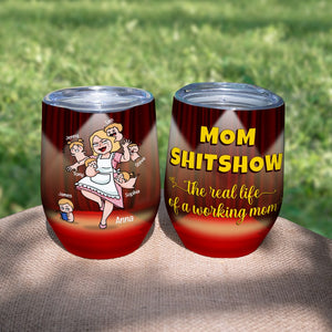 Mother, The Real Life Of A Working Mom, Personalized Mug, Mom Gifts - Wine Tumbler - GoDuckee