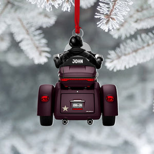 Biker Man Back Riding Motorcycle, Personalized Acrylic Ornament, Christmas Gift For Biker, Motorcycle Lovers, 04NAPO120923 - Ornament - GoDuckee