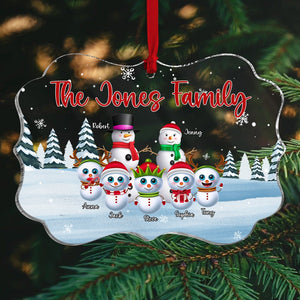 Family, The Snowman Family, Personalized Acrylic Ornament, Christmas Gifts For Family - Ornament - GoDuckee