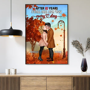 Couple, I Still Fall For You Every Day, Personalized Canvas, Gifts For Couple - Poster & Canvas - GoDuckee
