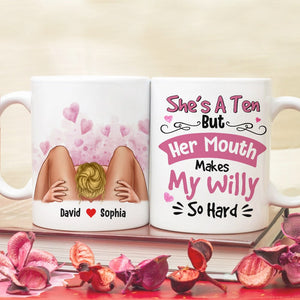 She's Is A Ten Personalized Funny Coffee Mug, Couple Gift - Coffee Mug - GoDuckee