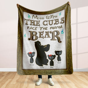 Personalized Gifts For Mom Blanket Face The Mama Bear 04kaqn120124 - Blanket - GoDuckee