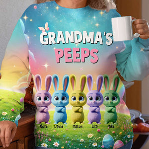 Personalized Gifts For Grandma Easter Day Shirt Bunny Peeps - AOP Products - GoDuckee