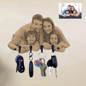 Custom Photo Gift For Family Wooden Key Hanger 10ACXX200824 - - GoDuckee