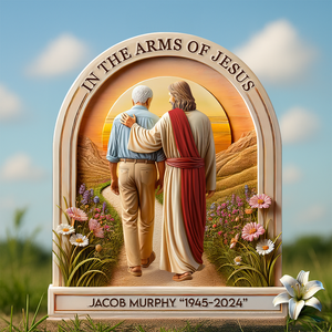 Heaven Jesus Plaque - Personalized Memorial Gifts 02hupu160425 - Shaped Plaques - GoDuckee