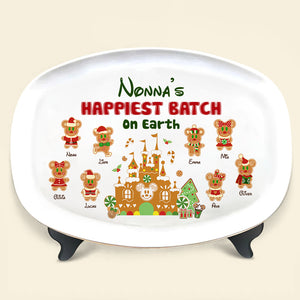 Nonna's Happiest Batch, Cute Gingerbreadman, Personalized 05HTDT091123 Resin Plate, Christmas Gift For Family - Resin Plate - GoDuckee