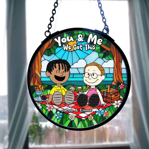 Personalized Gifts For Couple Stained Glass, Happy Picnic 07qhpu080125pa - Ornament - GoDuckee