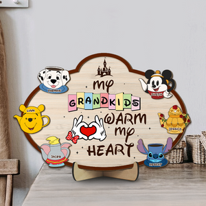 Personalized Gifts For Grandma Wood Sign My Grandkids Warm My Heart 02ohpu190325 - Wood Sign - GoDuckee