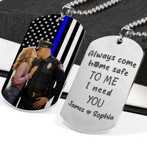 Custom Photo Dog Tag Necklace - Custom Photo Gifts For Police 02HUDC070624 - Necklace - GoDuckee