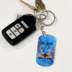 Romantic Couple, Love You Forever, Personalized Stainless Steel Engraved Keychain, Couple Gifts, Gifts For Her, Gifts For Him - Keychains - GoDuckee