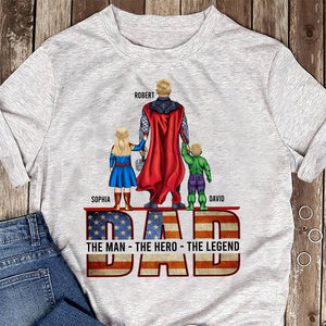 Super Dad, Man, Hero, Legend - Personalized Shirt, Gift For Father's Day - Shirts - GoDuckee