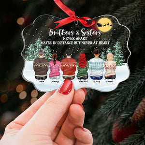 Family Never Apart, Gift For Family, Personalized Acrylic Ornament, Christmas Family Ornament, Christmas Gift - Ornament - GoDuckee
