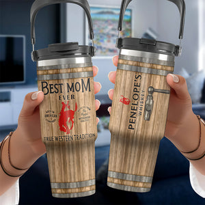 Personalized Gifts For Mom Tumbler With Handle, Whiskey Bourbon Barrel 03qhqn020425 - Tumbler Cup - GoDuckee